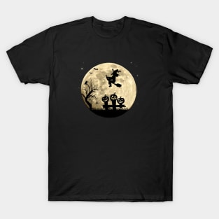 Witch with Spider Pumpkin Halloween Witchcraft T-Shirt